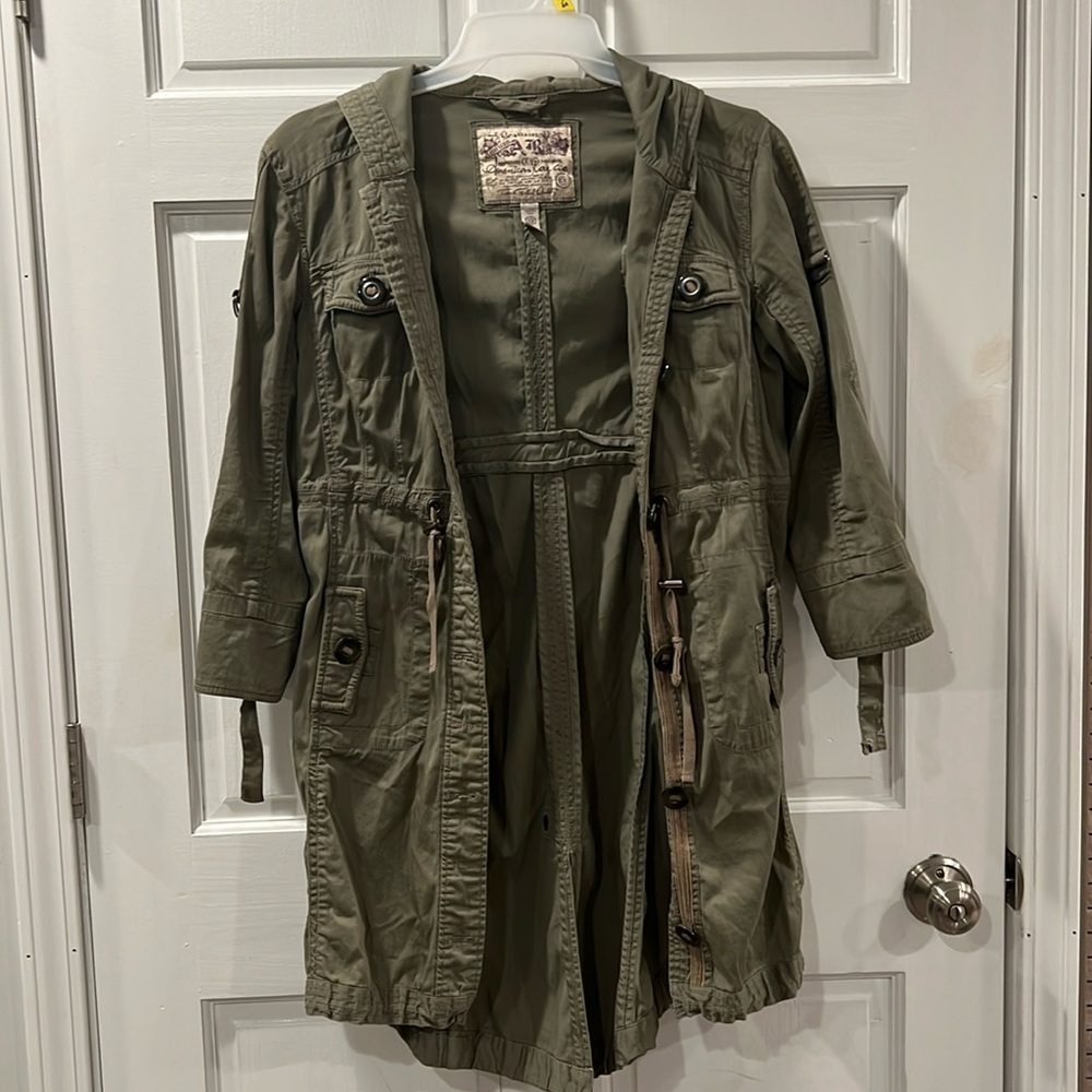 11. American Rag army green long jacket